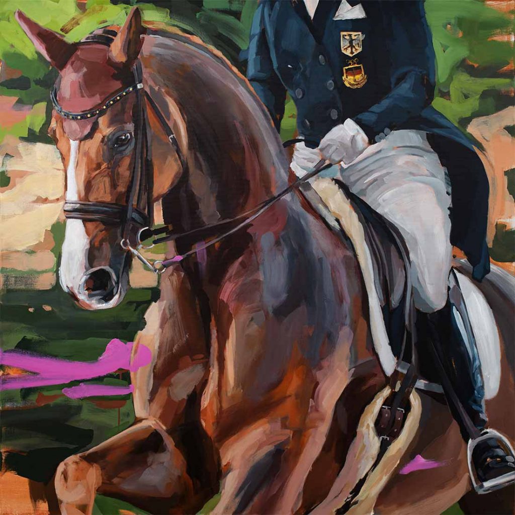 Portrait of Isabell Werth's favourite horse – this painting by Hartmut Hellner was presented to the world-famous rider at the official farewell ceremony for Bella Rose.